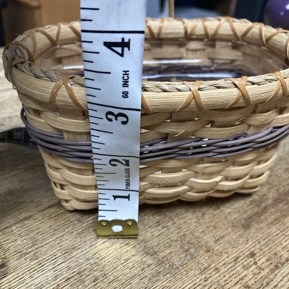 VTG Woven Wall Basket Artisan Handmade Cottagecore Farmhouse Decor Small Signed - Picture 10 of 10
